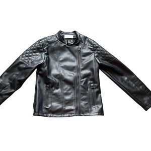 Girls Size 11/12 Black Faux Leather Jacket